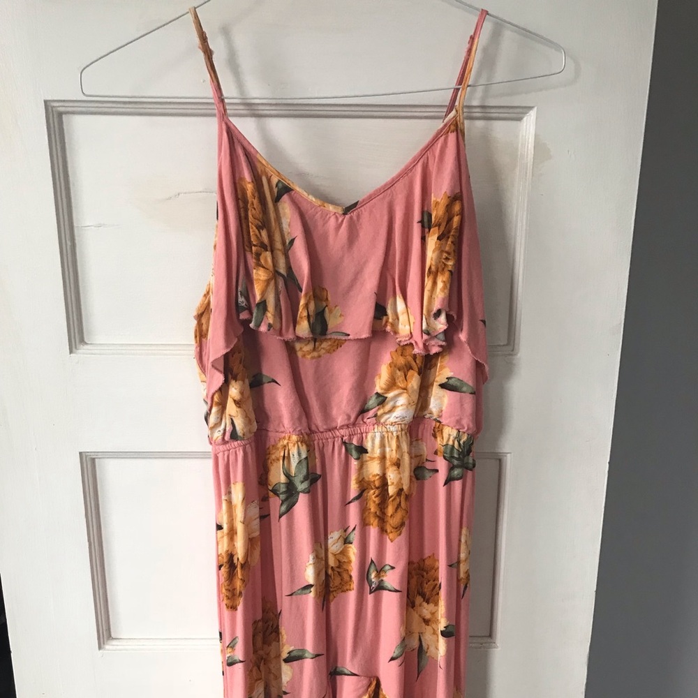 FINAL SALE Xhilaration Pink Floral Ruffle Dress